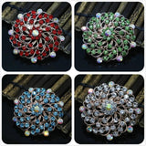 Rose Gold Multicolor Flower Pins Women Charms Dress Brooches