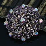 Rose Gold Multicolor Flower Pins Women Charms Dress Brooches