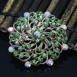 Rose Gold Multicolor Flower Pins Women Charms Dress Brooches