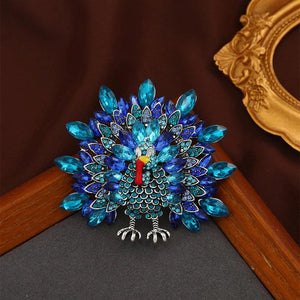Fall 3D Rhinestone Turkey Brooch Winter Pin