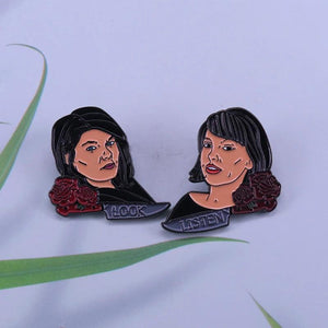 Look and Listen Enamel Pin Set for True Crime Fans