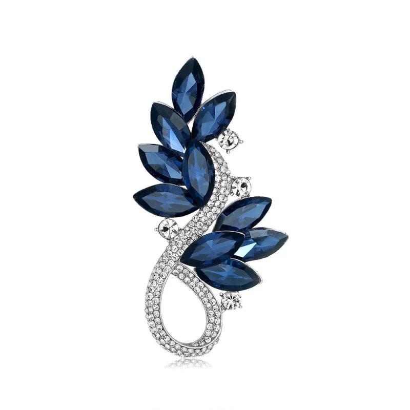Crystal Flower Brooch 2-Color Palace Style Party Brooch Pin