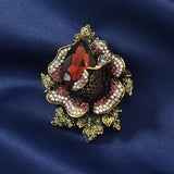 Vintage Crystal Flower Brooch Pin - Rhinestone Rose Suit Clothing Jewelry
