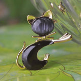 Jet Cat Brooches Bouquet Women's Statement Jewelry Gorgeous Collar