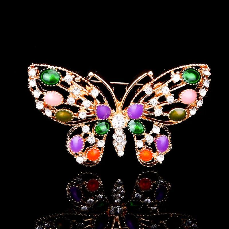 Butterfly Glass Brooch Rhinestone Bra Direct Sales