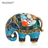 Enamel Elephant Shape Crystal Brooch for Women Kids