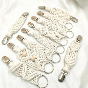 Women Portable Hand Knitting Cotton Rope Sun Hat Clip