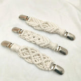 Women Portable Hand Knitting Cotton Rope Sun Hat Clip