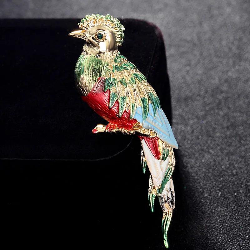 Donia Jewelry Bird Brooch Enamel Lady Accessories Turban Pin Birthday
