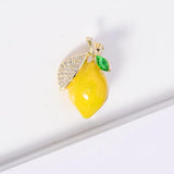 Lemon Zircon Small Brooch Fruit Small Pin Clothing Accessories