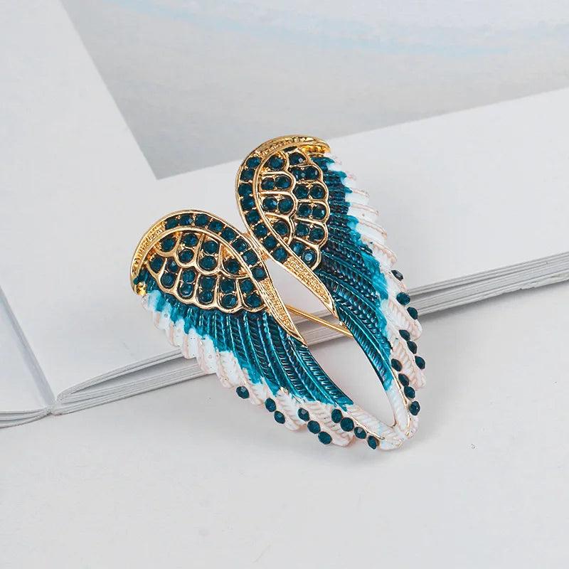 Moran Brooch Set with Auger Wings Ornament Corsage Lady