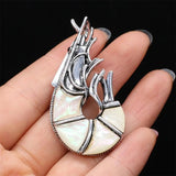 Mother of Pearl Shrimp Brooch Pin for Women