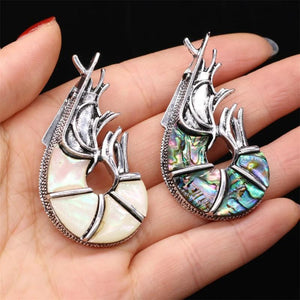 Mother of Pearl Shrimp Brooch Pin for Women