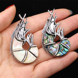 Mother of Pearl Shrimp Brooch Pin for Women