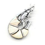 Mother of Pearl Shrimp Brooch Pin for Women