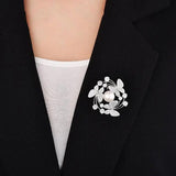Rhinestone Butterfly Brooch With Pearls Corsage Wedding Jewelry