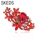 Big Rhinestone Flower High Brooches Pins Crystal Metal Party Wedding