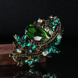 Big Rhinestone Flower High Brooches Pins Crystal Metal Party Wedding