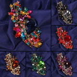 Big Rhinestone Flower High Brooches Pins Crystal Metal Party Wedding