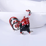 Colorful Rooster Brooch, Vintage Style Chicken Garment Accessory