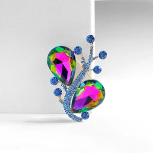 Water Drop Crystal Brooches Ladies Jewelry Glass Rhinestones