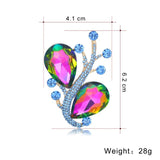 Water Drop Crystal Brooches Ladies Jewelry Glass Rhinestones
