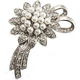 Charm Pearl Rhinestone Pins Flower Brooches For Women Prom Party Decoration