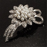 Charm Pearl Rhinestone Pins Flower Brooches For Women Prom Party Decoration