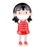 Cartoon Enamel Girls Brooch Corsage Pins for Women
