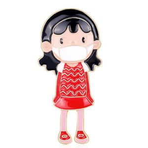 Cartoon Enamel Girls Brooch Corsage Pins for Women