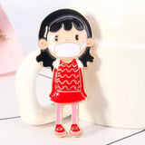 Cartoon Enamel Girls Brooch Corsage Pins for Women