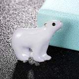 Enamel Polar Bear Brooch for Men Women Kid