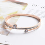 Crystal Cuff Bangles Bracelets CZ Accessory Stainless Steel Bangles