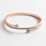 Crystal Cuff Bangles Bracelets CZ Accessory Stainless Steel Bangles