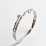 Crystal Cuff Bangles Bracelets CZ Accessory Stainless Steel Bangles