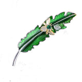 Enamel Leaves Bee Zircon Brooch Winter Overcoat Jewelry