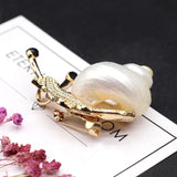 Natural Shell Brooch Pendant Animal Snail Charms Broochpins
