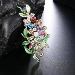 Colorful Rhinestone Flower Brooch - Women's Clothing Badges Pins