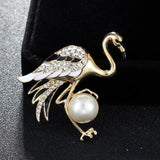 Pink Bird Enamel Brooches Alloy Animal Jewelry