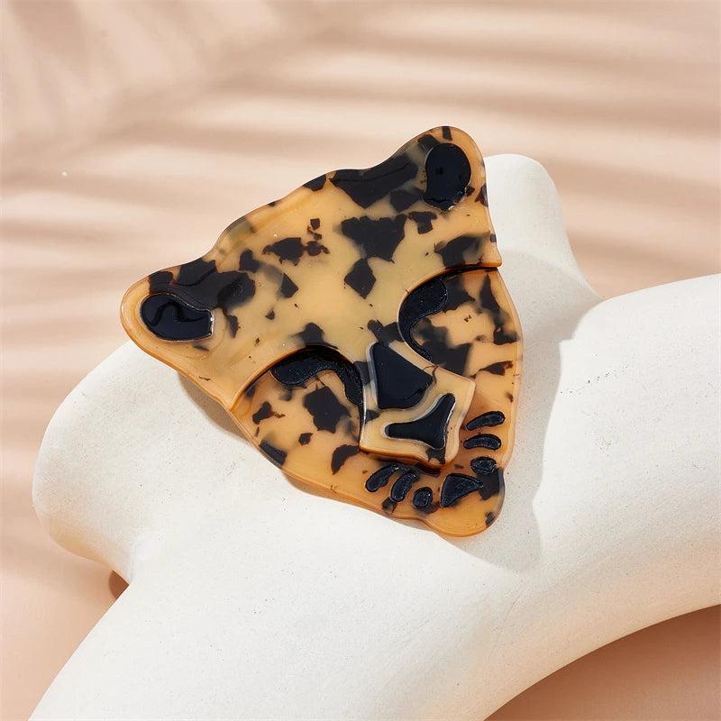 Acrylic Cartoon Leopard Brooches Unisex Kids Pins Badges Accessories