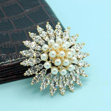 Pearl Wedding Brooch Bridal Jewelry Rhinestone Crystal Hijab Accessory
