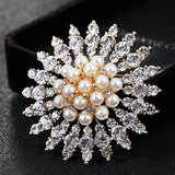 Pearl Wedding Brooch Bridal Jewelry Rhinestone Crystal Hijab Accessory