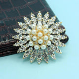 Pearl Wedding Brooch Bridal Jewelry Rhinestone Crystal Hijab Accessory