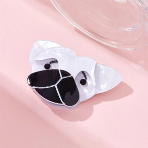 MYTROYU Dog Head Brooch Acrylic Animal Cartoon Accessories On Bags