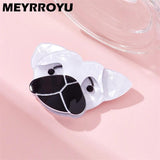MYTROYU Dog Head Brooch Acrylic Animal Cartoon Accessories On Bags