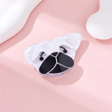 MYTROYU Dog Head Brooch Acrylic Animal Cartoon Accessories On Bags