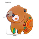 Acrylic Brown Bear Shape Brooch for Women