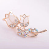 Opal Rhinestone Rose Brooch for Bridal Wedding Dress