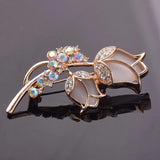 Opal Rhinestone Rose Brooch for Bridal Wedding Dress