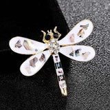 Vintage Dragonfly Brooch Pin Enamel Shell Alloy Punk Bijoux Party Jewelry